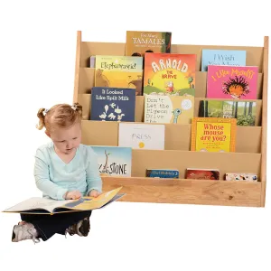 5-Shelf Wooden Book Display | Child-Height Classroom Organizer Constructive Play Things