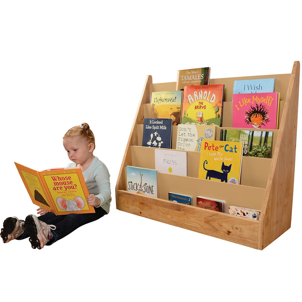 5-Shelf Wooden Book Display | Child-Height Classroom Organizer Constructive Play Things