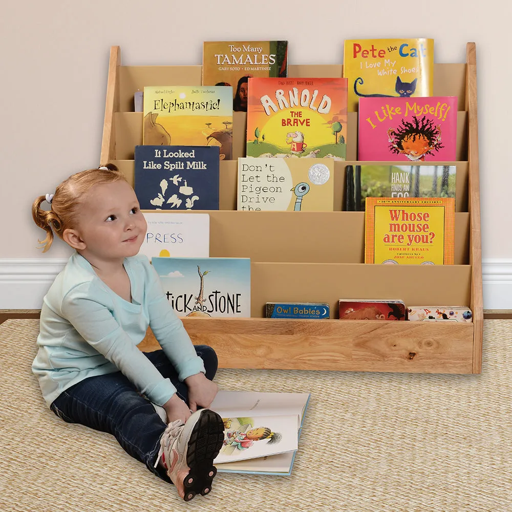 5-Shelf Wooden Book Display | Child-Height Classroom Organizer Constructive Play Things