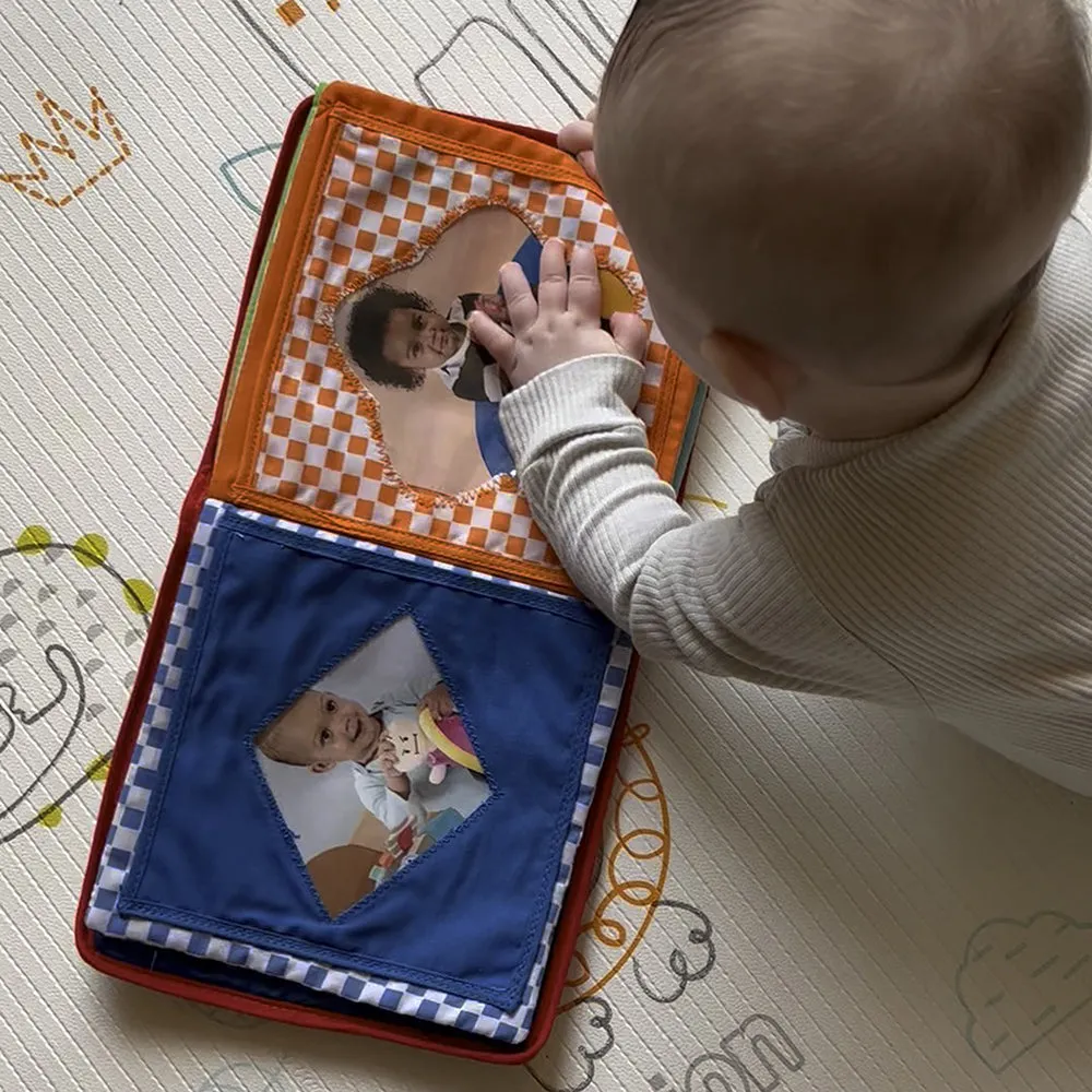 Baby's First Photo Album | Interactive Family & Friends Recognition Book with Mirror Constructive Play Things