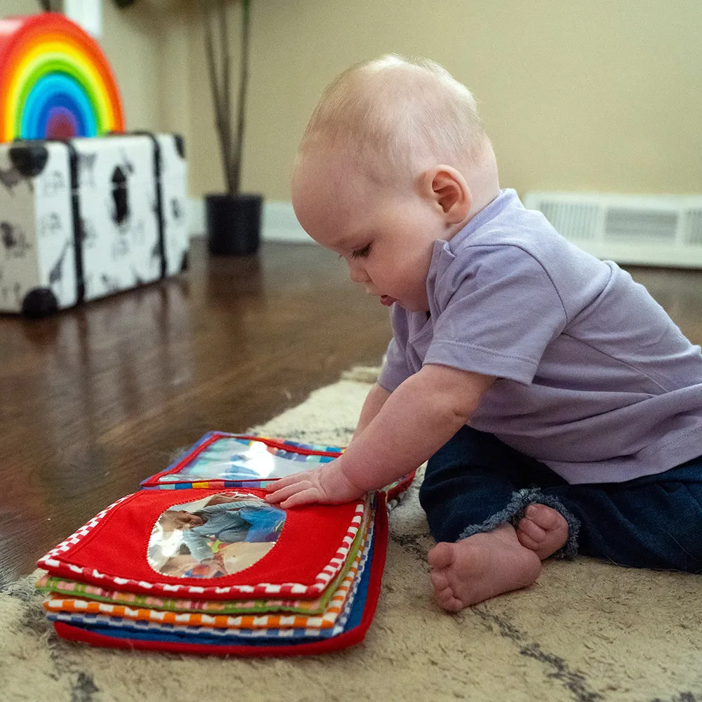 Baby's First Photo Album | Interactive Family & Friends Recognition Book with Mirror Constructive Play Things