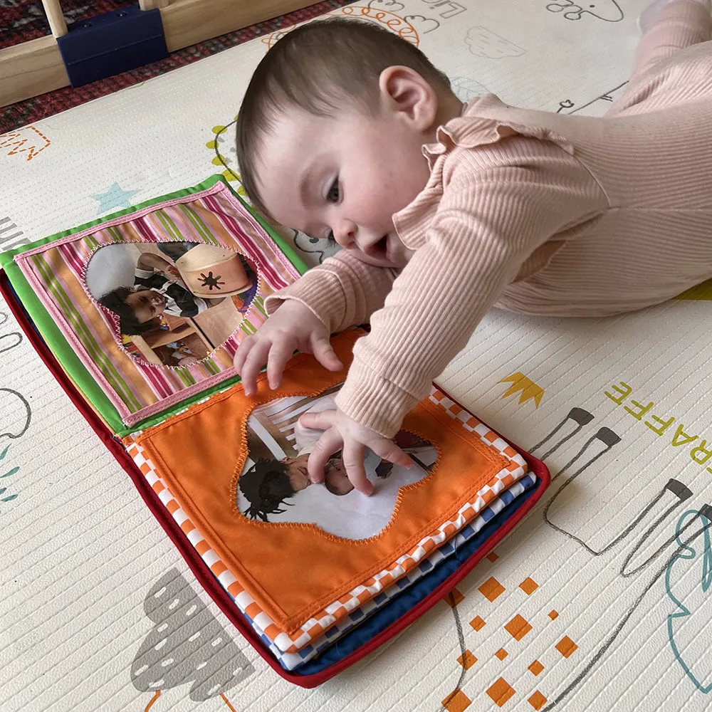 Baby's First Photo Album | Interactive Family & Friends Recognition Book with Mirror Constructive Play Things