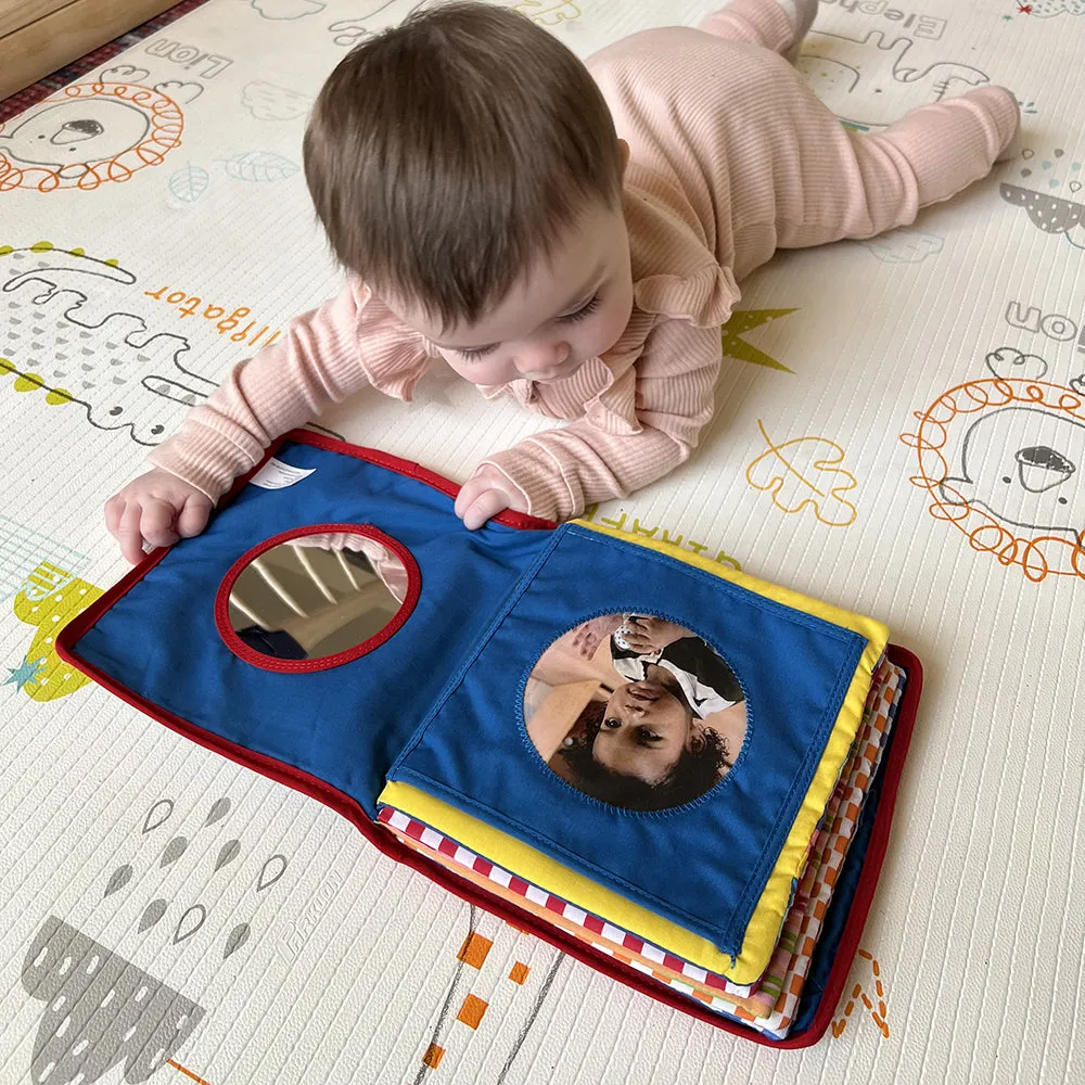Baby's First Photo Album | Interactive Family & Friends Recognition Book with Mirror Constructive Play Things
