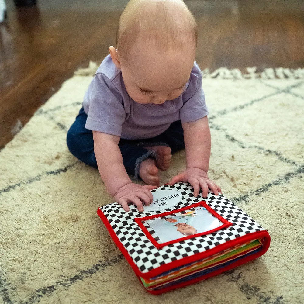 Baby's First Photo Album | Interactive Family & Friends Recognition Book with Mirror Constructive Play Things