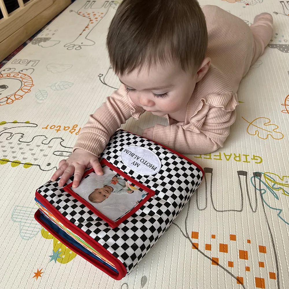 Baby's First Photo Album | Interactive Family & Friends Recognition Book with Mirror Constructive Play Things