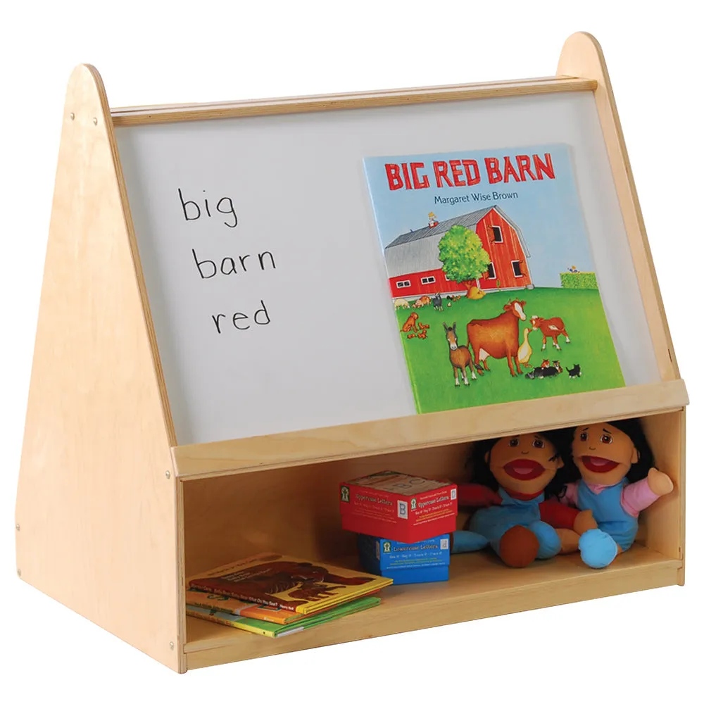 Baltic Birch 4-in-1 Reading & Learning Center | Book Storage and Write & Wipe Board Constructive Play Things