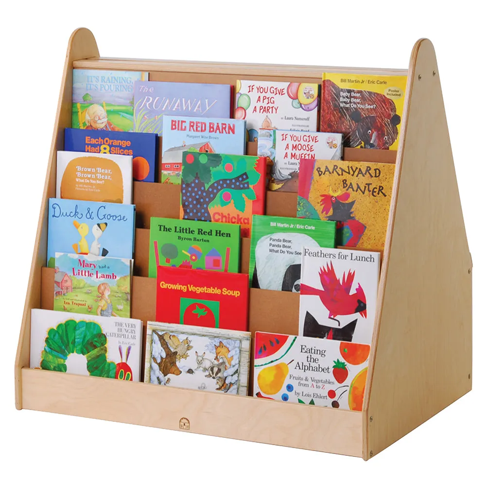 Baltic Birch 4-in-1 Reading & Learning Center | Book Storage and Write & Wipe Board Constructive Play Things