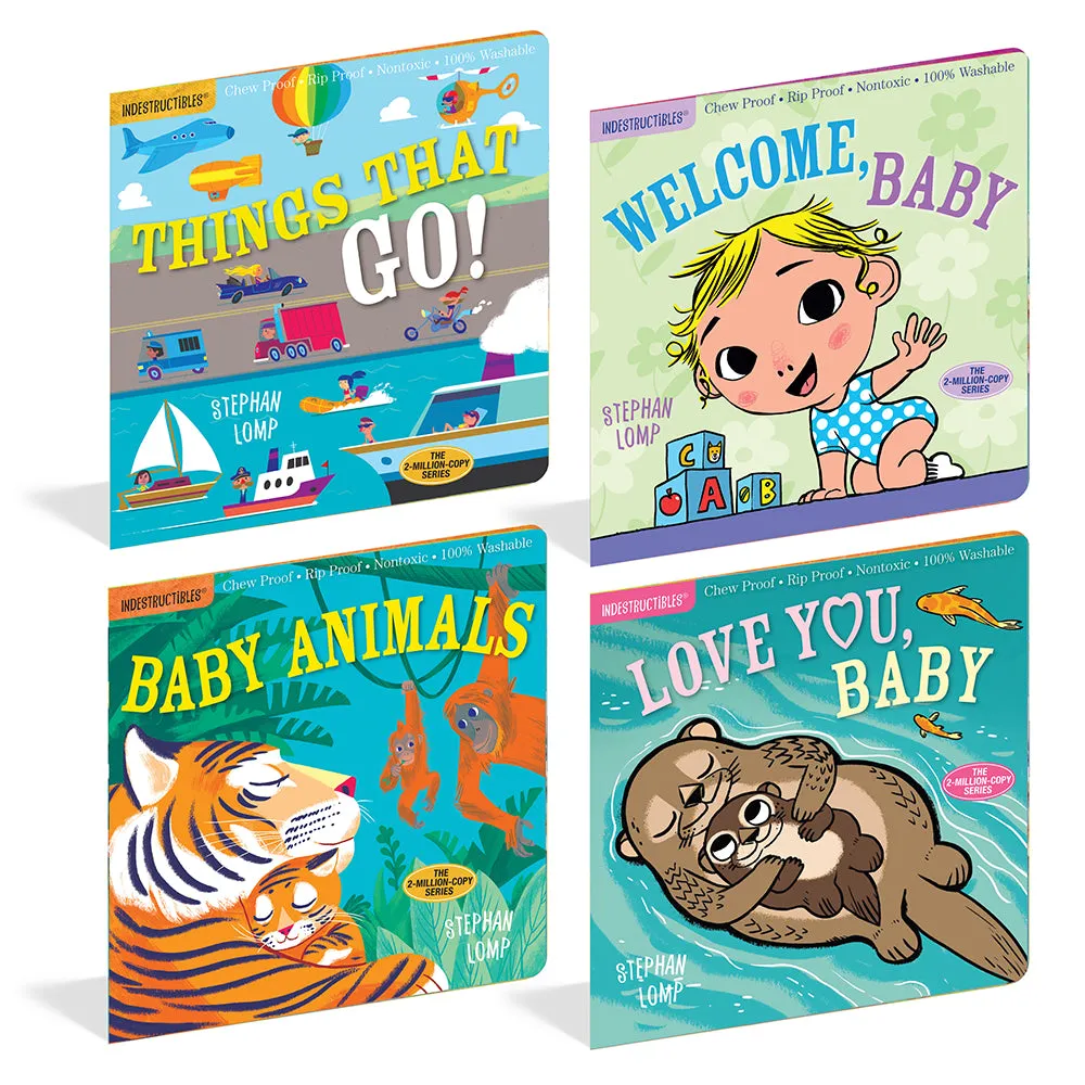 Indestructibles Word Books 4-Piece Set | Chew-Proof, Washable, and Rip-Proof Constructive Play Things