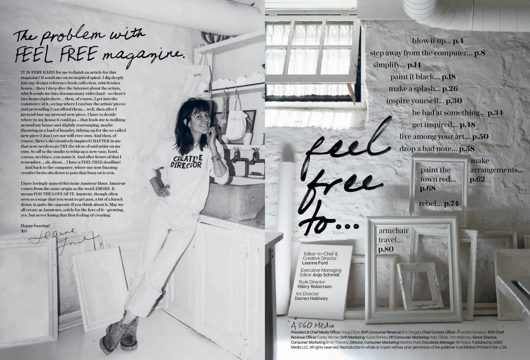 Leanne Fords -  Feel Free Magazine Volume 4: Amateur Hour, Art of Lettering, Monochromatic, Ceramics, Copenhagen's 3daysofdesign, Showcase Art, Woodworker Aaron Koehn, Genius Soji Hamada