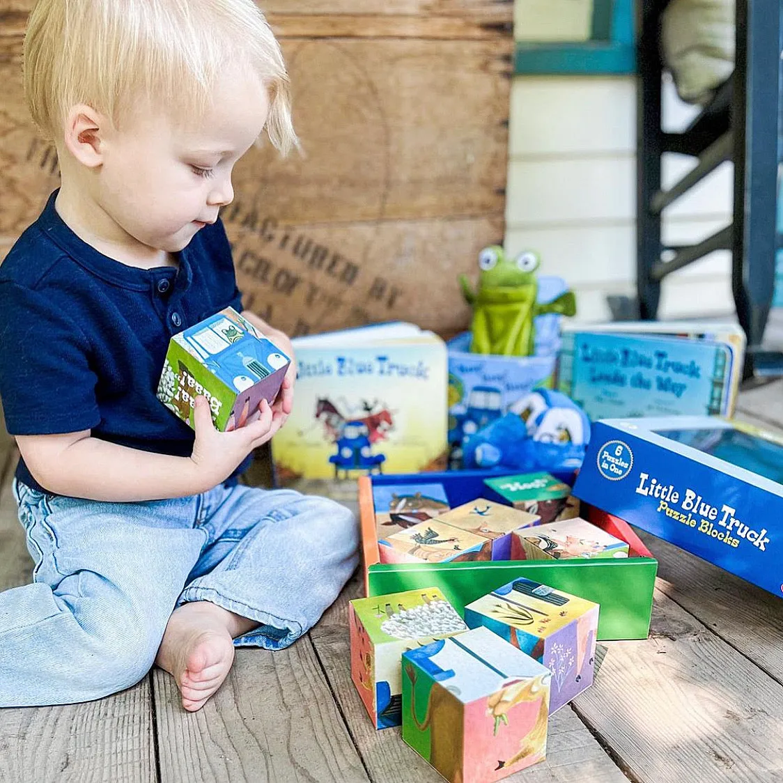 Little Blue Truck Puzzle Blocks Yottoy