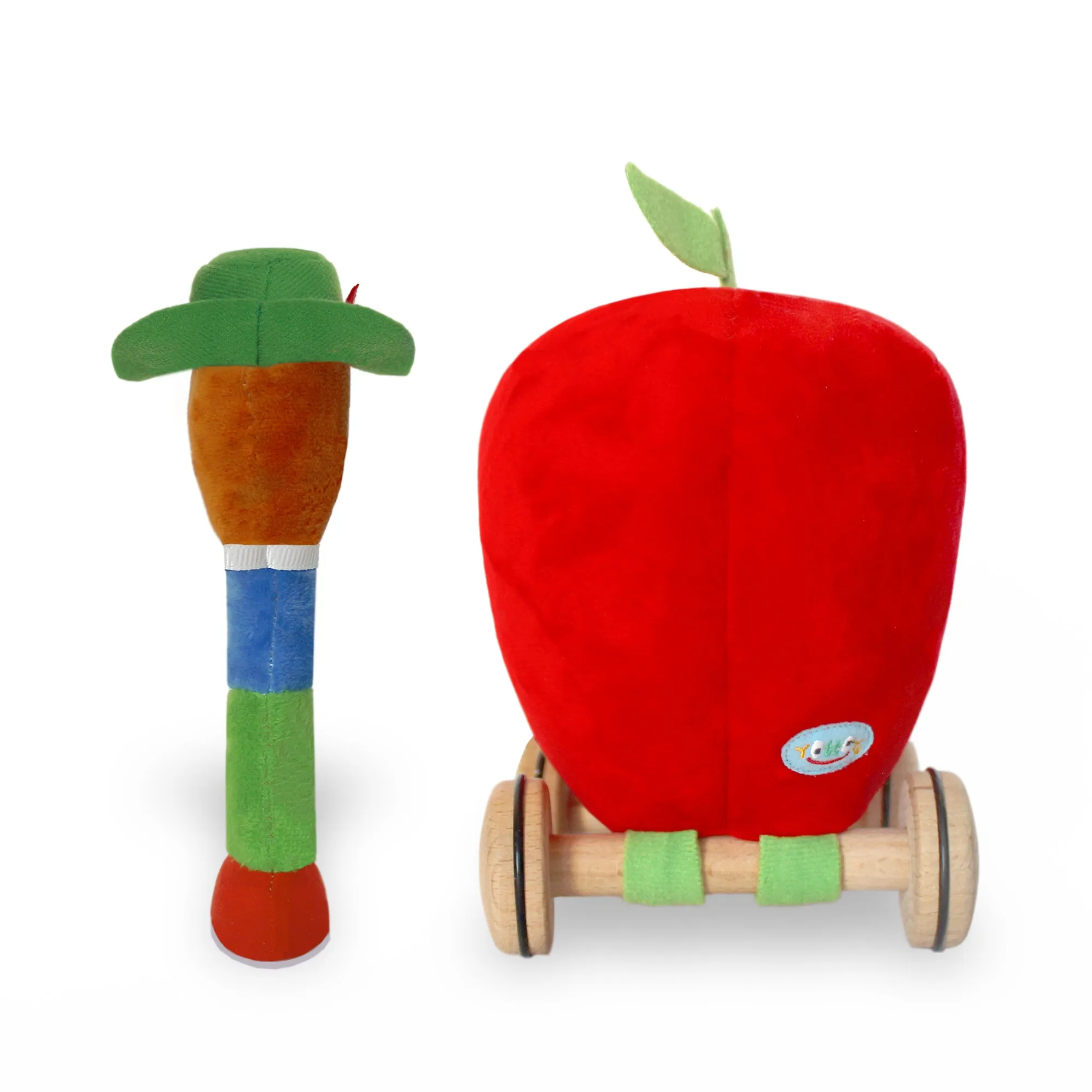 Lowly Worm Soft Toy with Applecar Yottoy