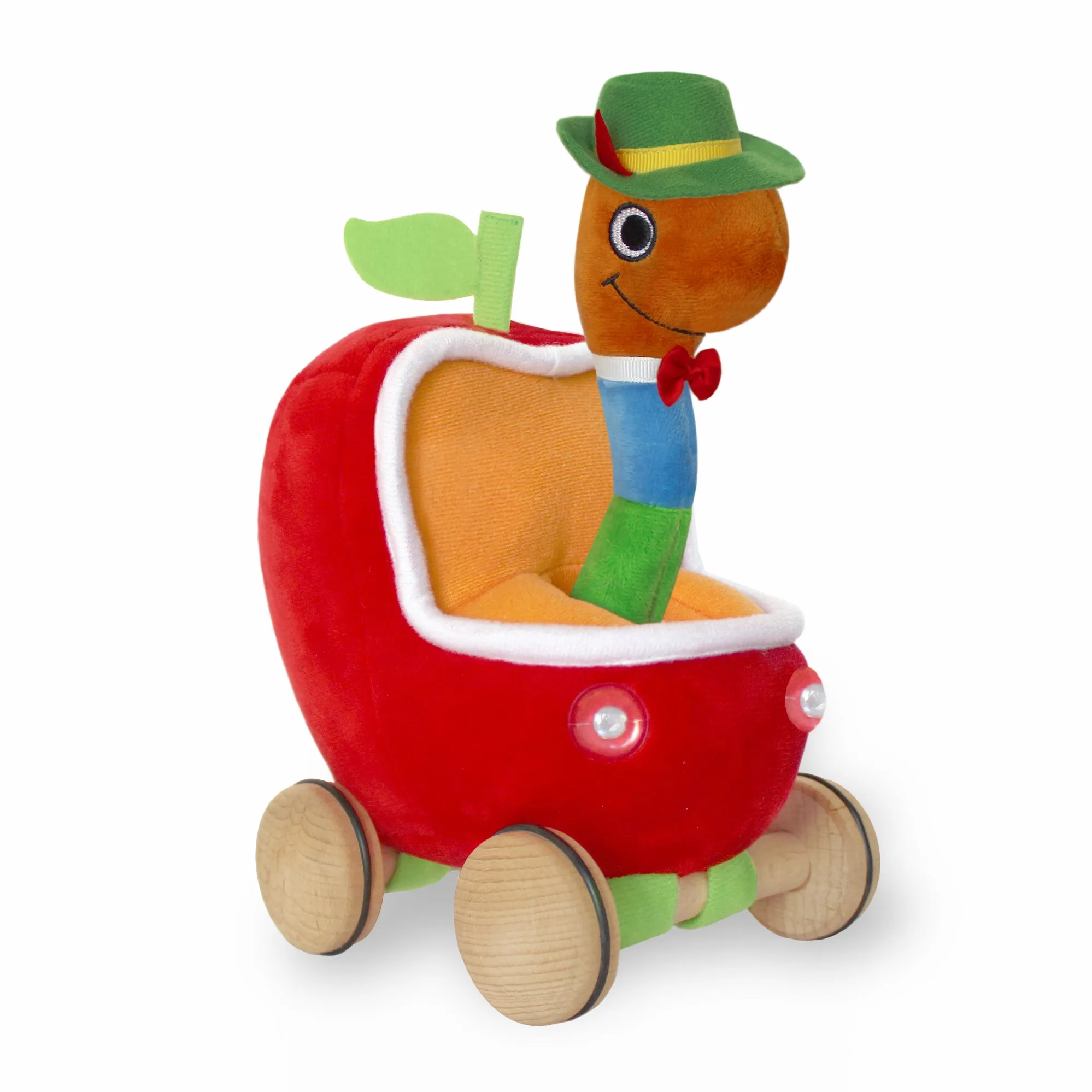 Lowly Worm Soft Toy with Applecar Yottoy