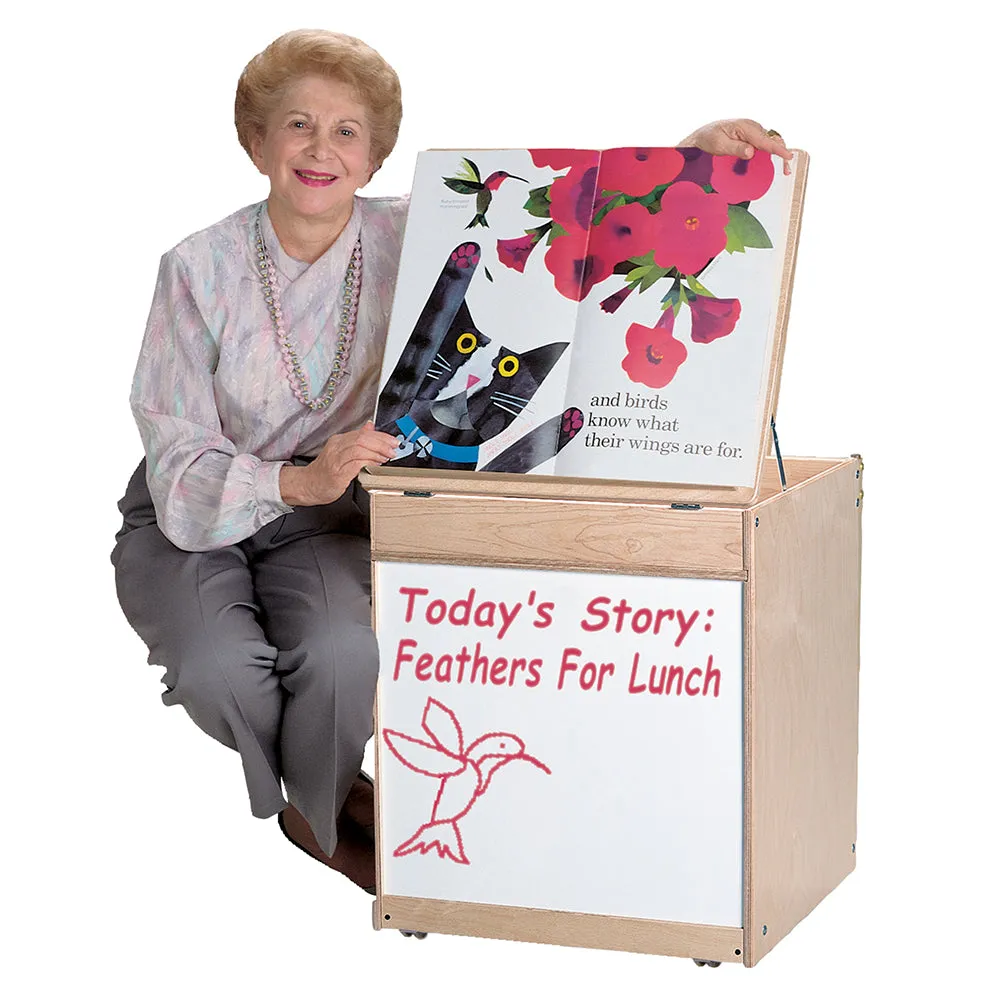 Mobile Big Book Display with Write & Wipe Panel and Storage Compartments Constructive Play Things