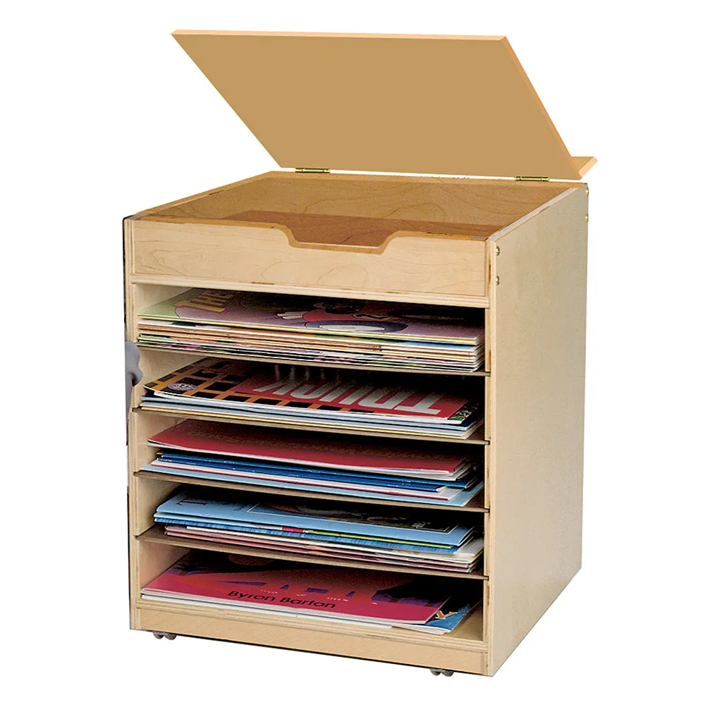 Mobile Big Book Display with Write & Wipe Panel and Storage Compartments Constructive Play Things