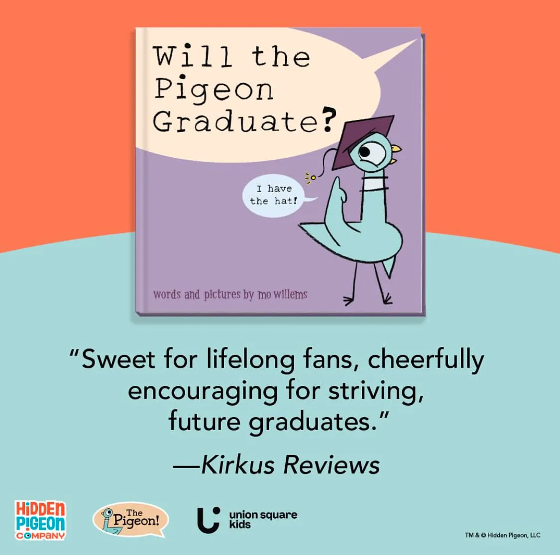 "Will the Pigeon Graduate" Hardcover Book Yottoy