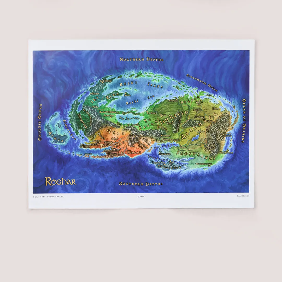 Roshar Map Poster Dragonsteel Books