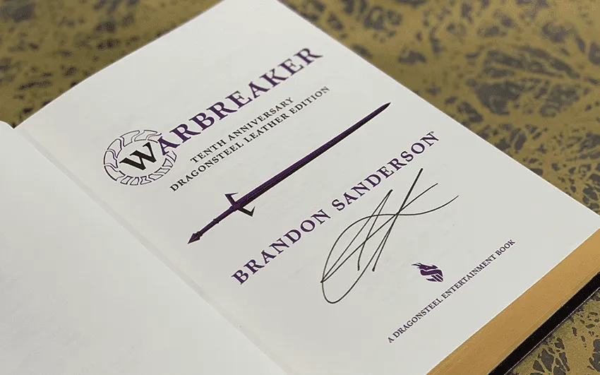 Signed Leatherbound Warbreaker - Deluxe Dragonsteel Edition Dragonsteel Books