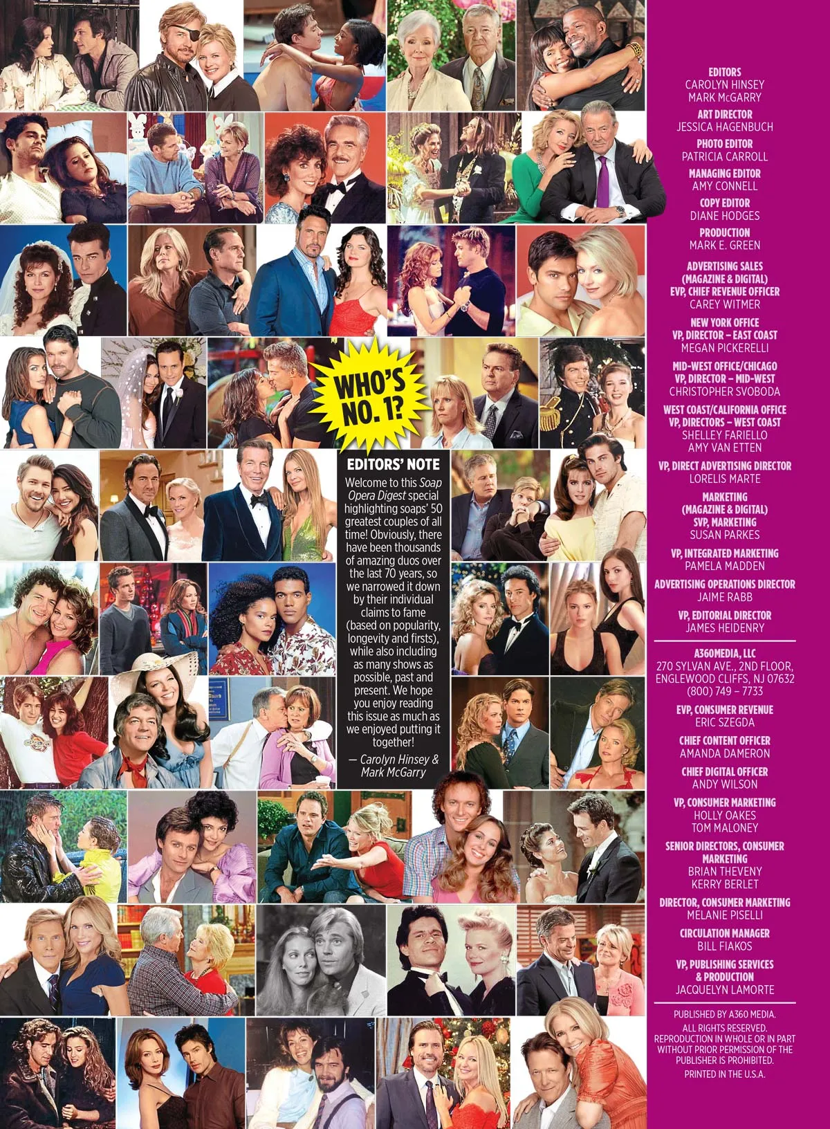 Soap Opera Digest - 50 Greatest Couples Of All Time: Who's No. 1?, Exclusive Interviews With Your Faves, 12 General Hospital Duos, Liz & Jason, Days Of Our Lives, Patch & Kayla, Y&R, AMC And More!