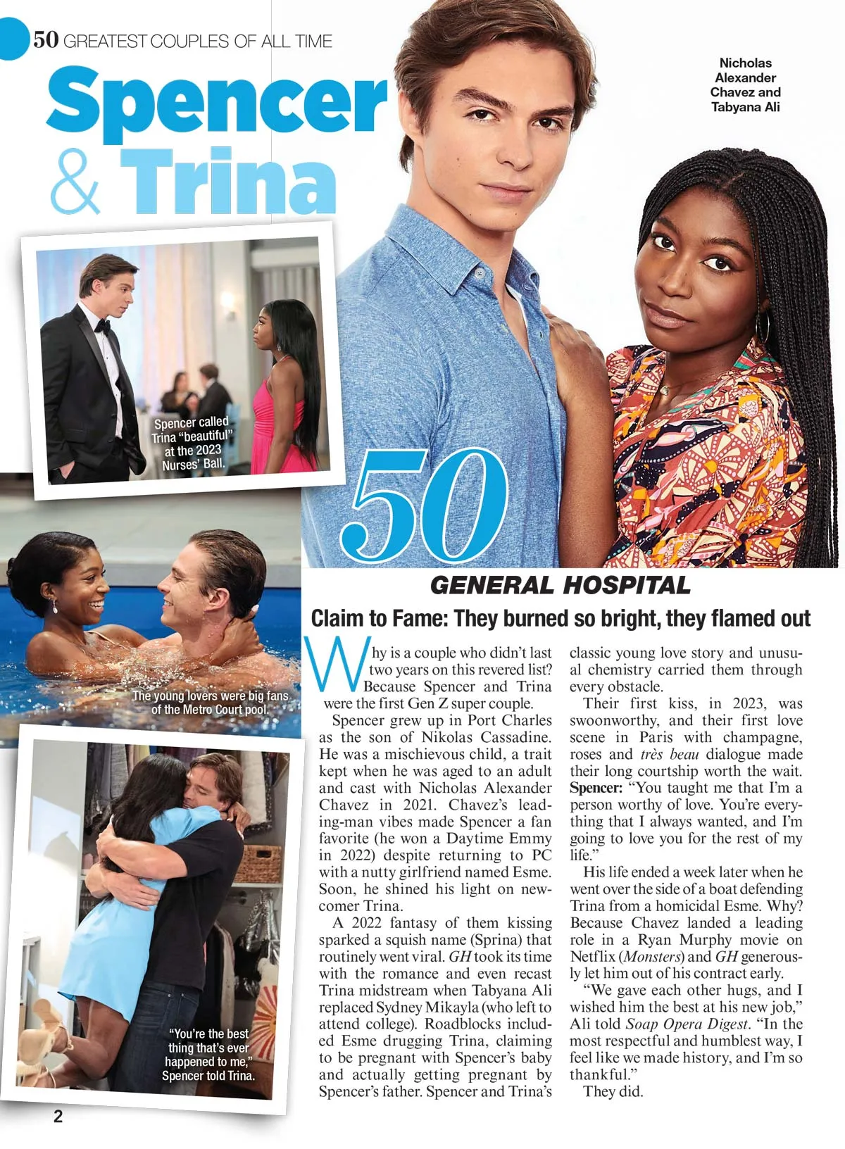Soap Opera Digest - 50 Greatest Couples Of All Time: Who's No. 1?, Exclusive Interviews With Your Faves, 12 General Hospital Duos, Liz & Jason, Days Of Our Lives, Patch & Kayla, Y&R, AMC And More!